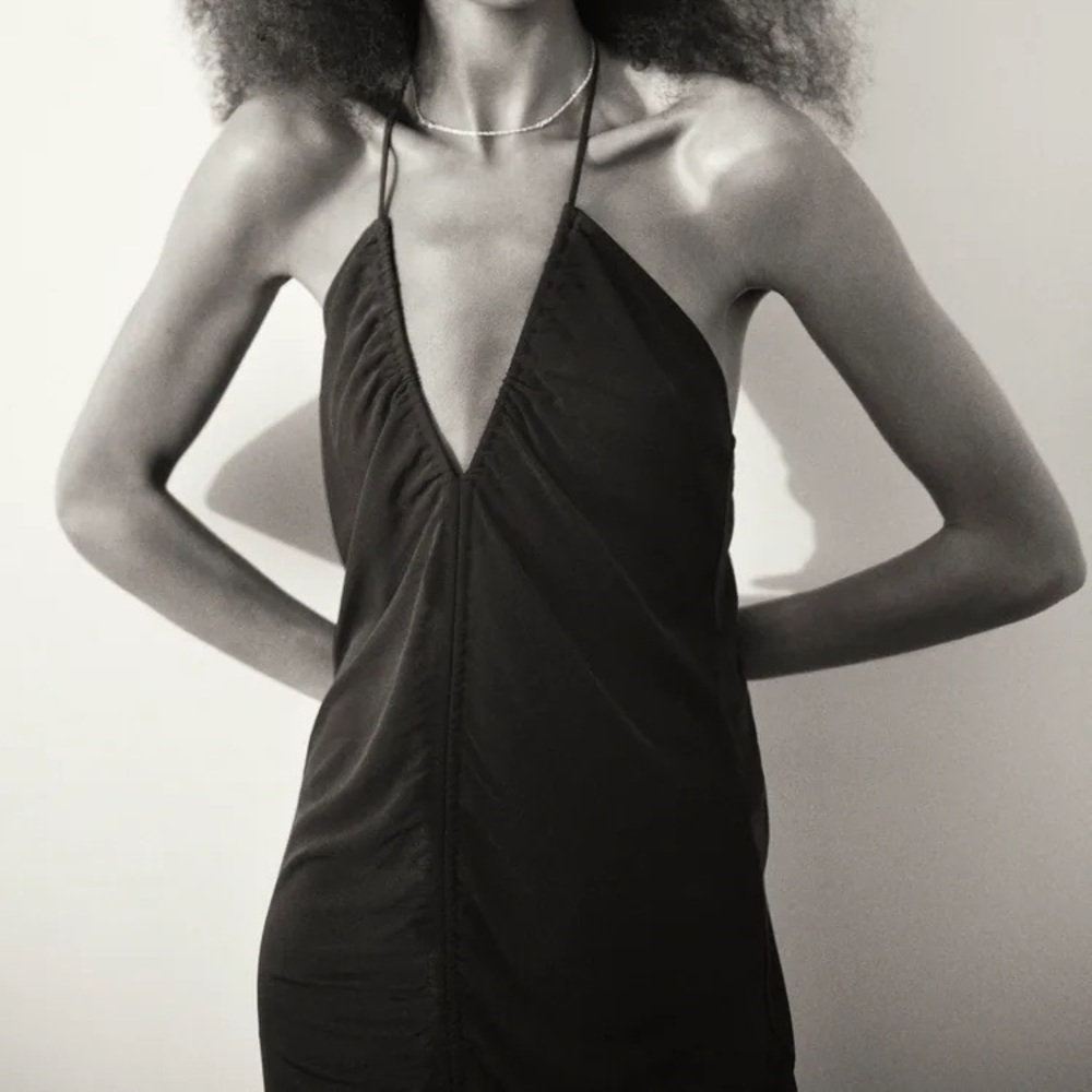 NWT - Zara Long Rouched Dress - Small